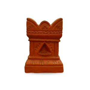 Gowpaa - Terracotta Brindavan Tulsi Planter Pot with Drainage Hole, Handmade, Height 18 Cm