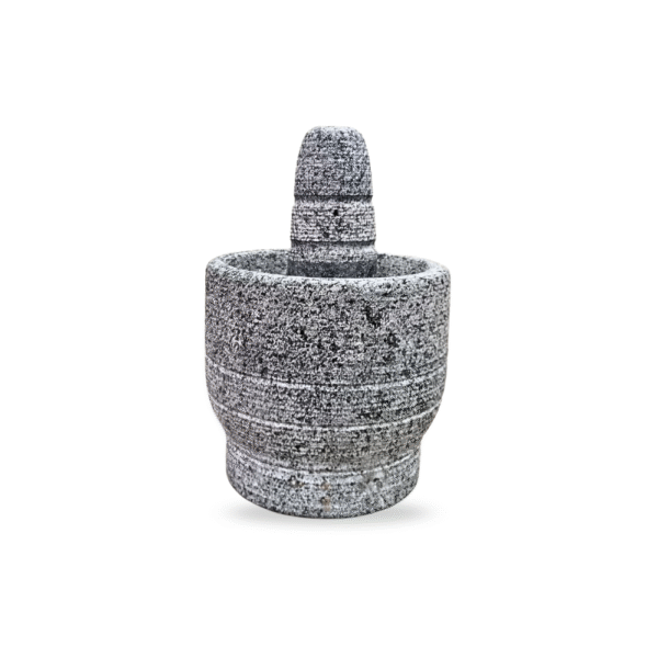 Gowpaa - Stone Mortar and Pestle Set/Kalvam/Okhli Masher/Khalbatta Stone/Natural & Traditional Grinder/Musal for Grinding Spices and Herbs - (6 inches)