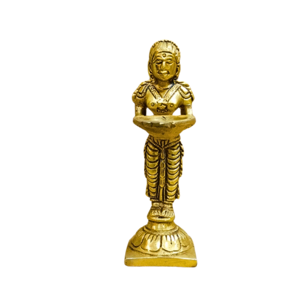 Gowpaa Brass Paavai Diya, Laxmi Diya, Traditional Oil Lamp for Pooja