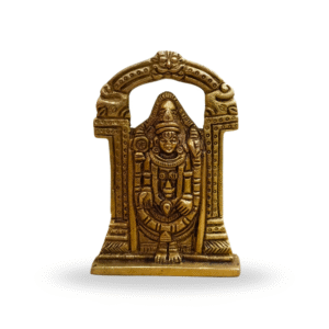 Gowpaa Brass Lord Tirupati Balaji Religious Idol for Home, Table, Car Dashboard Decor, 9 Cm Height