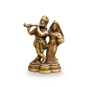 Gowpaa Radha Krishna Brass Idol, Religious Decorative Statue