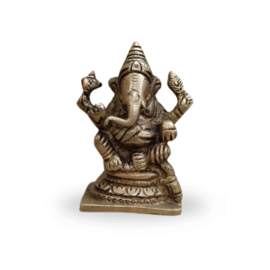 Gowpaa Brass Ganesh Idol, Religious Hindu Deity Statue