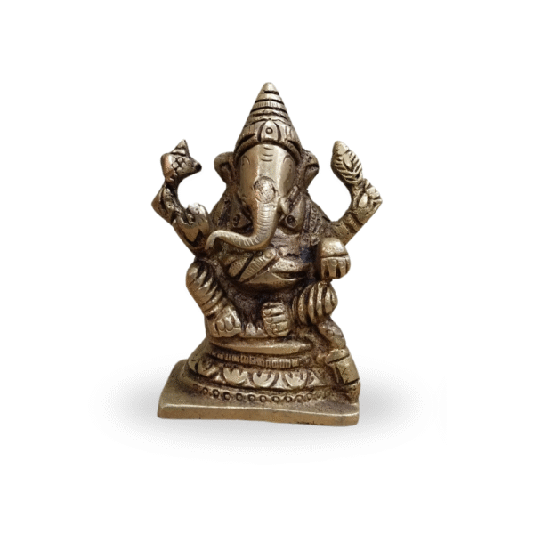 Gowpaa Brass Ganesh Idol, Religious Hindu Deity Statue