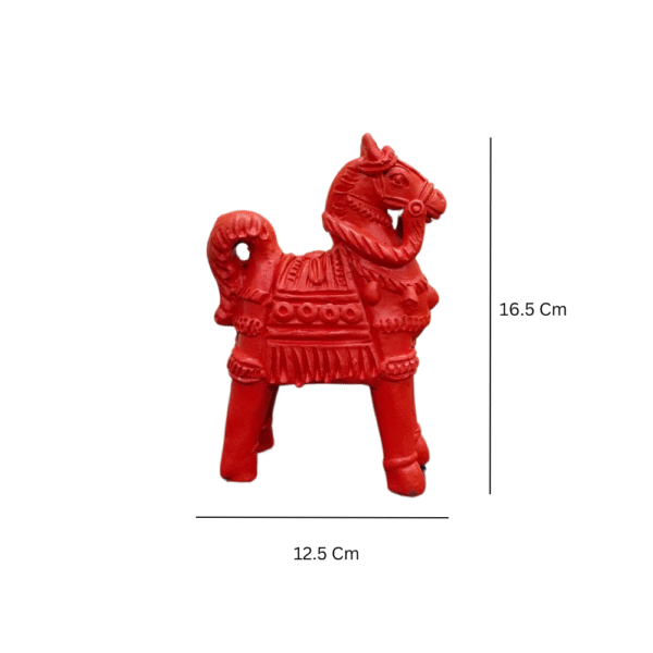 Natural Terracotta Clay Horse Figurine, Home Decor, 16.5 cm, 1 Set - Image 4