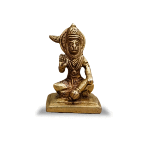 Gowpaa - Brass Anjaneya Idol, Hindu Religious Statue, Small, 2.75"