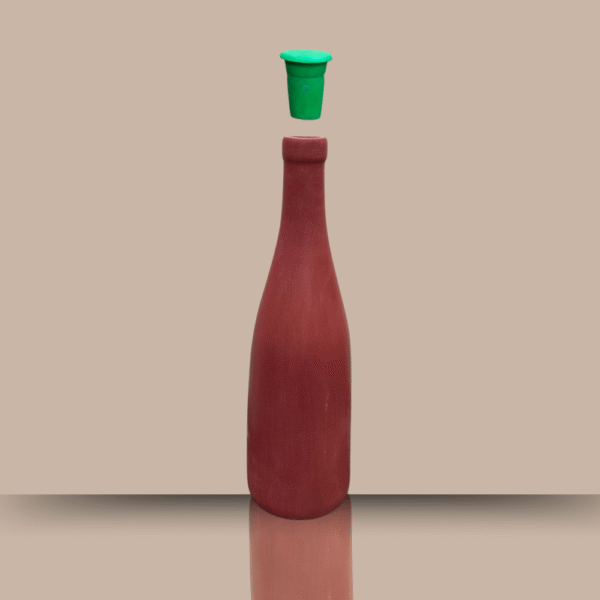 Gowpaa - Terracotta Clay Water Bottle, 750 ml, Brown, Handmade with Plastic Lid - Image 3