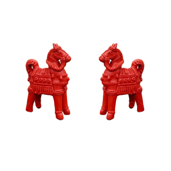 Natural Terracotta Clay Horse Figurine, Home Decor, 16.5 cm, 1 Set - Image 2
