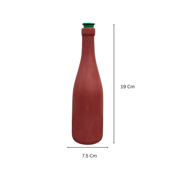 Gowpaa - Terracotta Clay Water Bottle, 750 ml, Brown, Handmade with Plastic Lid - Image 4