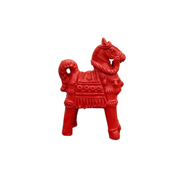 Natural Terracotta Clay Horse Figurine, Home Decor, 16.5 cm, 1 Set - Image 3