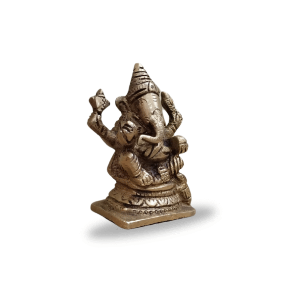 Gowpaa Brass Ganesh Idol, Religious Hindu Deity Statue - Image 3