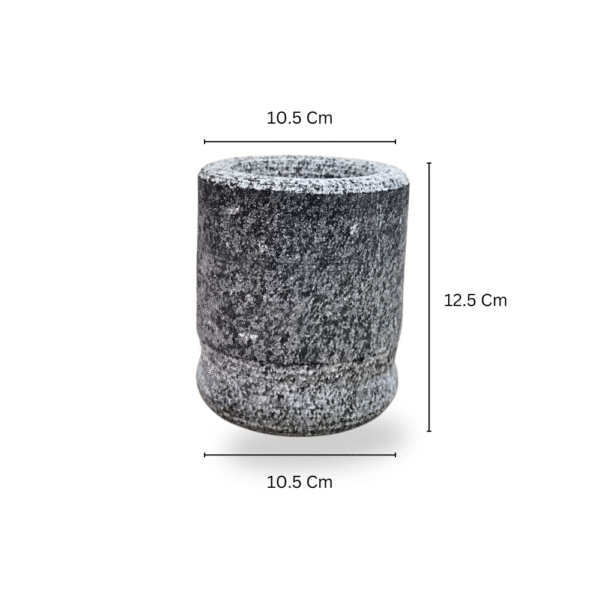 Gowpaa - Stone Mortar and Pestle Set| Kalvam| Okhli Masher| Khalbatta Stone| Natural & Traditional Grinder| Musal for Grinding Spices and Herbs, 4 Inch - Image 4