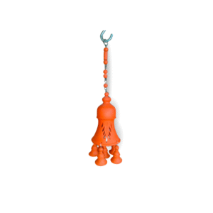 Gowpaa - Hand-Painted Clay Hanging Bell for Home Decor, Terracotta, With 6 Small bells, (Without Light Fitting)