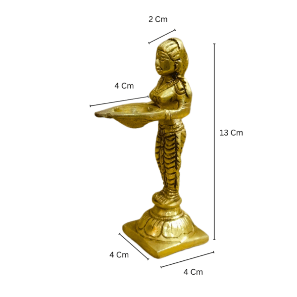 Gowpaa Brass Paavai Diya, Laxmi Diya, Traditional Oil Lamp for Pooja - Image 4