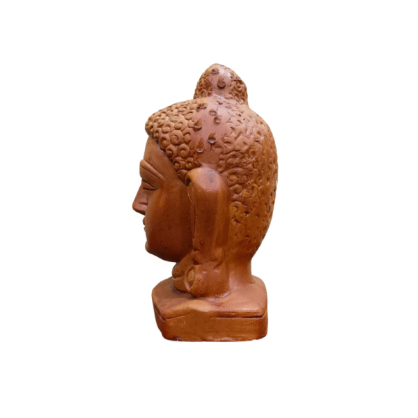 Gowpaa - Buddha Head Sculpture, Terracotta Hand Carved Face, Home Entrance and Table Decor - Image 4