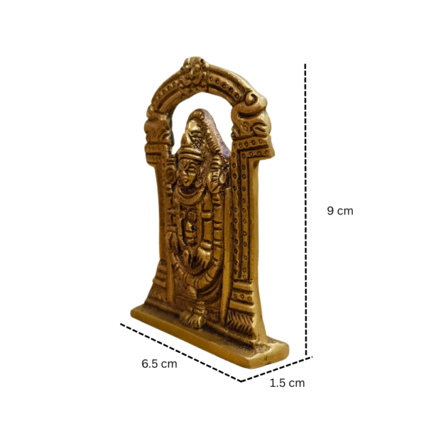 Gowpaa Brass Lord Tirupati Balaji Religious Idol for Home, Table, Car Dashboard Decor, 9 Cm Height - Image 5