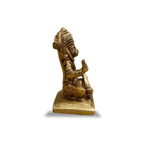 Gowpaa - Brass Anjaneya Idol, Hindu Religious Statue, Small, 2.75" - Image 4