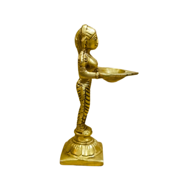 Gowpaa Brass Paavai Diya, Laxmi Diya, Traditional Oil Lamp for Pooja - Image 5