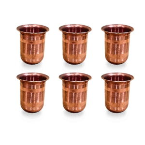 Gowpaa Copper Tumbler for Tea and Coffee, 100ml (Set of 6)