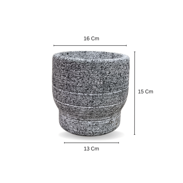 Gowpaa - Stone Mortar and Pestle Set/Kalvam/Okhli Masher/Khalbatta Stone/Natural & Traditional Grinder/Musal for Grinding Spices and Herbs - (6 inches) - Image 5