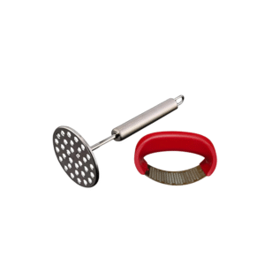 Gowpaa Stainless Steel Potato Masher and Garlic Crusher, 2-in-1 Kitchen Tool