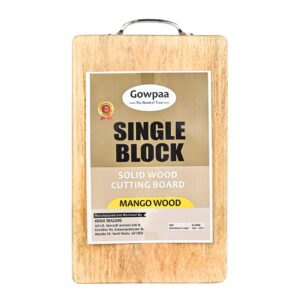 Gowpaa - Wood Chopping Board/ Rotti Making Board/ Cutting Board (Size; 17.5X11.75X1.25 Inch)/ No Dyes or Polish or Varnish - Natural Finish (Seasoned with Mineral Oil)